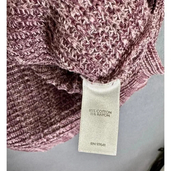 Pure Jill by J. Jill Sweater Women's Medium Purple Marled Knit Pullover Textured - Picture 5 of 10
